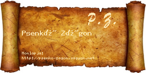 Psenkó Zágon névjegykártya