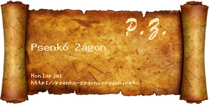 Psenkó Zágon névjegykártya